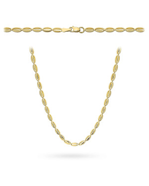 Gold necklace with diamond-cut ovals