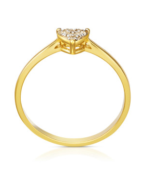 Gold heart ring 14k cubic zirconia