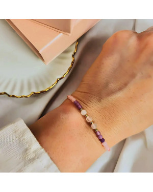 Lucky bracelet natural stones beads 14k test