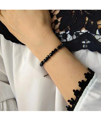Black Tourmaline Bracelet with 14ct Gold Beads