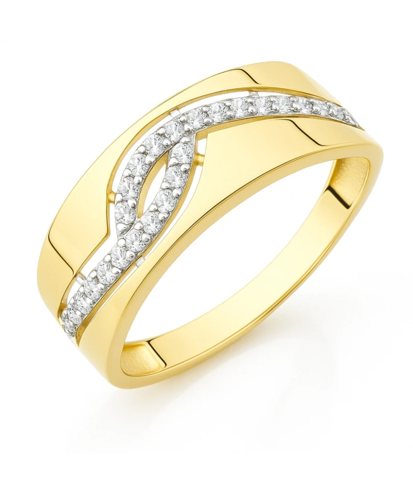 Gold ring 8k white stones