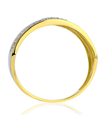 Gold ring 8k white stones