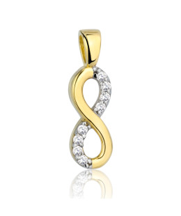 Gold pendant INFINITY 8k test
