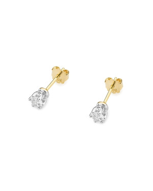 Gold earrings 14k with 0.30ct diamond