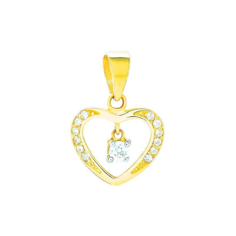 Gold heart pendant with cubic zirconia W3.2340 | GoldJewellery