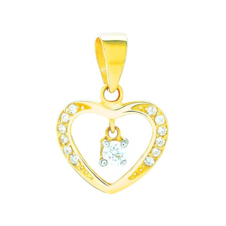 Gold heart pendant with cubic zirconia W3.2340 | GoldJewellery