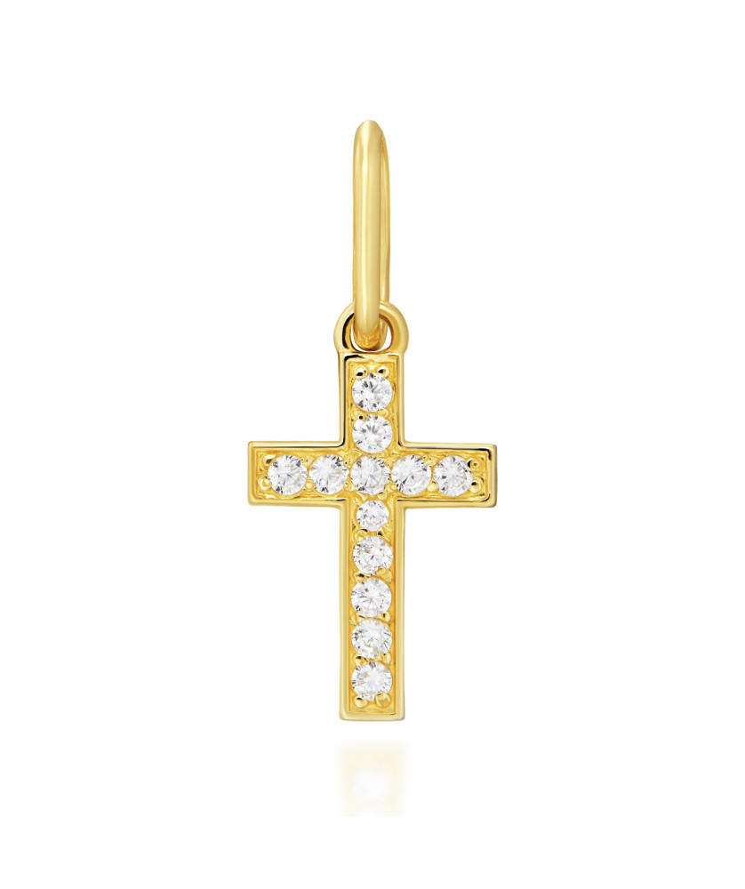 Gold cross zircon stones 8k test