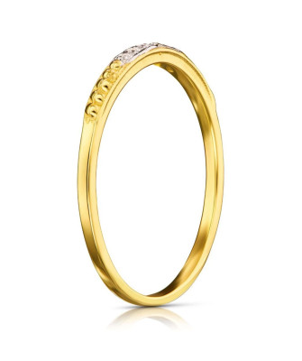 Gold delicate ring zirconia 8k