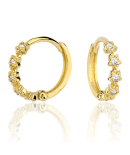 Earrings with cubic zirconia for a girl 8k gold trial