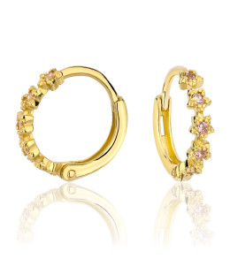 Earrings with cubic zirconia for a girl 8k gold test