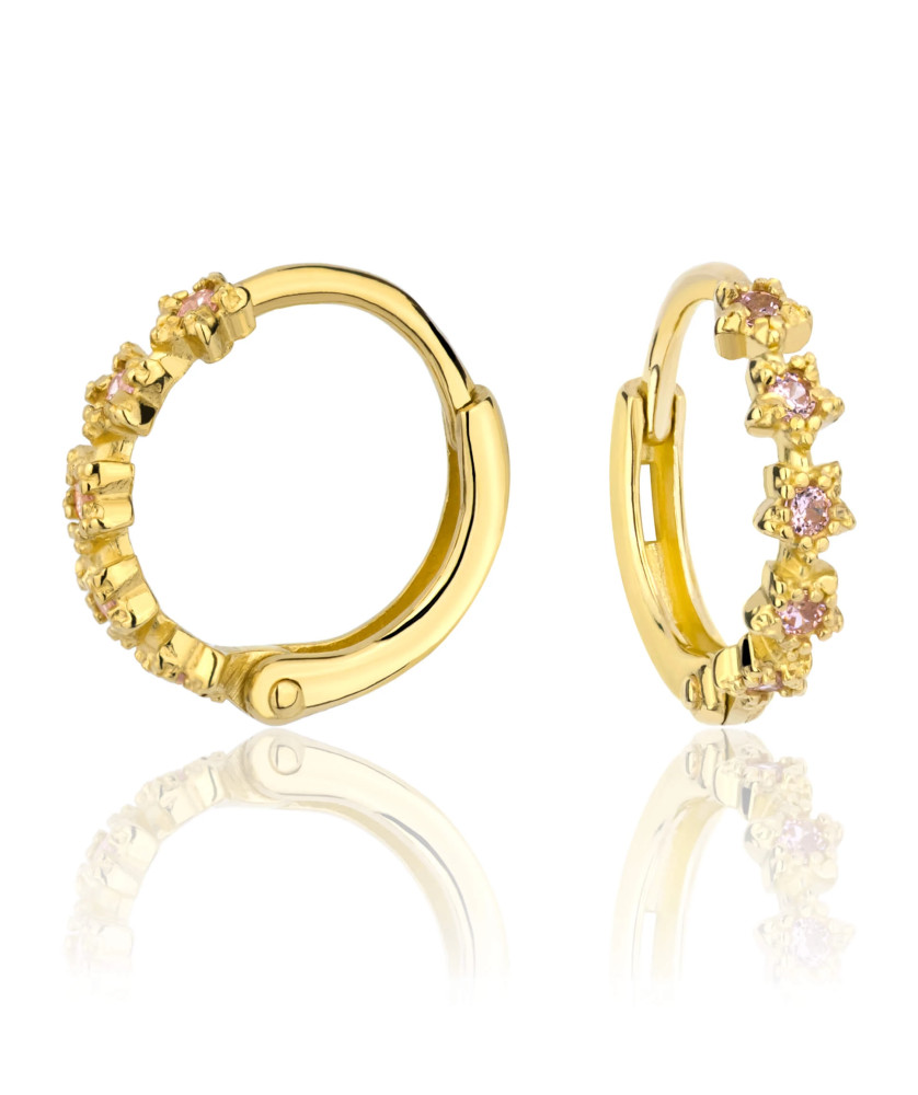 Earrings with cubic zirconia for a girl 8k gold test
