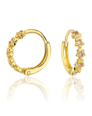 Earrings with cubic zirconia for a girl 8k gold test