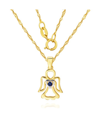 ANGEL Gold pendant sapphire stone