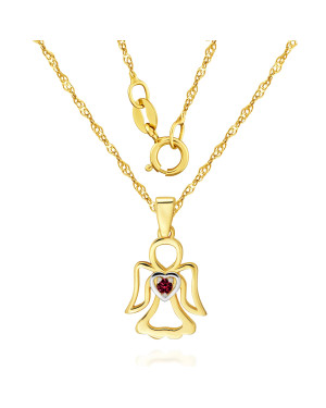 ANGEL Gold pendant ruby stone