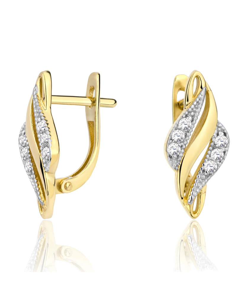 Gold earrings 8k zirconia