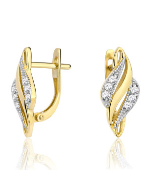 Gold earrings 8k zirconia