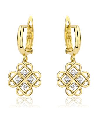 Gold earrings 8k zirconia