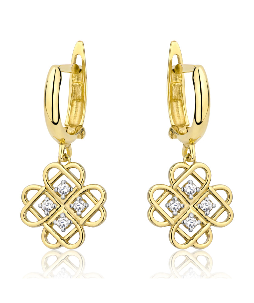 Gold earrings 8k zirconia