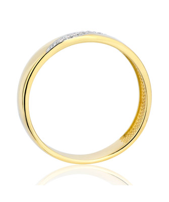 Gold ring 8k stones interwoven pattern
