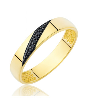 Gold ring 8k stones interwoven pattern