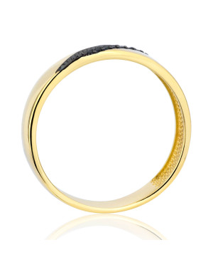 Gold ring 8k stones interwoven pattern