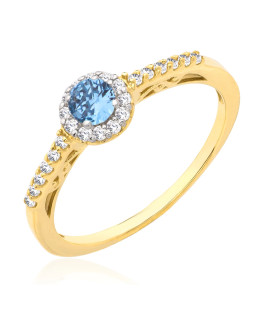 Ring with a blue stone gold 8k