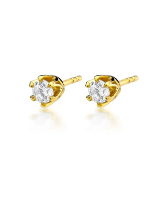 14k gold flower earrings with 0.20ct diamond