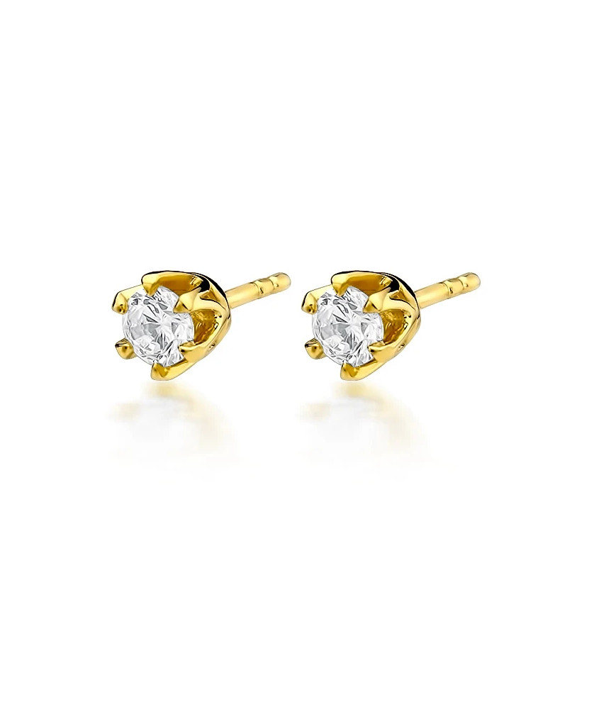 14k gold flower earrings with 0.20ct diamond