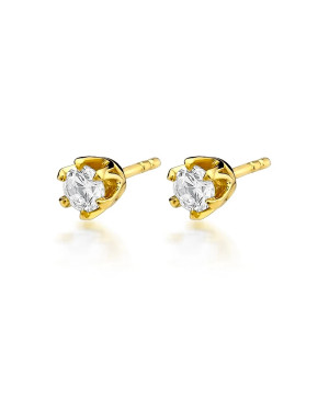 14k gold flower earrings with 0.20ct diamond