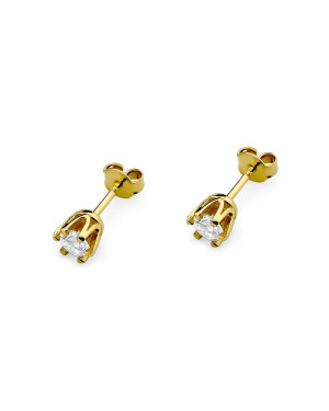 14k gold flower earrings with 0.20ct diamond