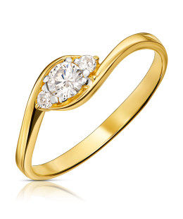 Gold ring with cubic zirconia 8k