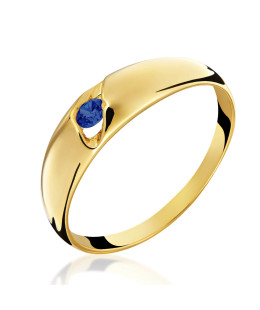 Gold ring with sapphire stone perfect for a gift