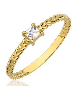 Ring with a large stone gold 8k