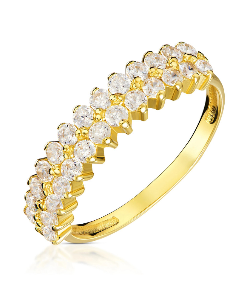 Gold ring 8k zircon stones