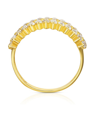 Gold ring 8k zircon stones