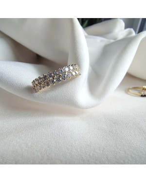 Gold ring 8k zircon stones