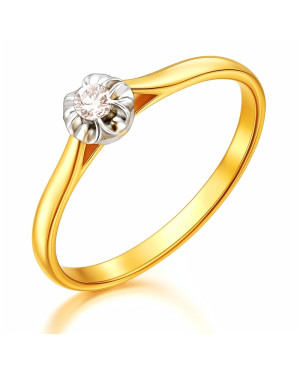 Ring with cubic zirconia gold 8k