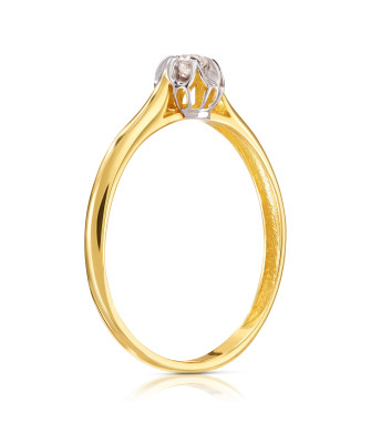 Ring with cubic zirconia gold 8k