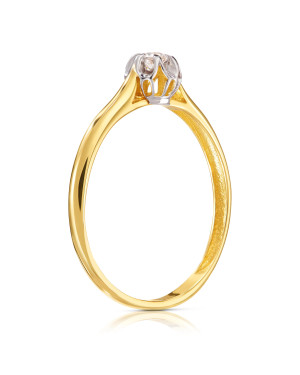 Ring with cubic zirconia gold 8k