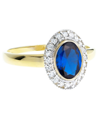 Ring with a large 8k blue stone