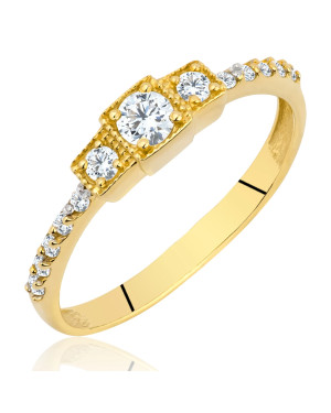 Engagement ring with cubic zirconia 14k