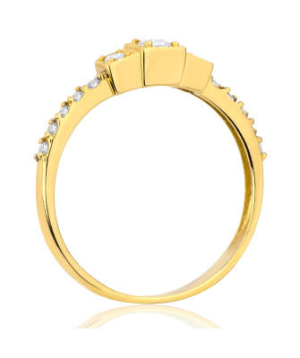 Engagement ring with cubic zirconia 14k