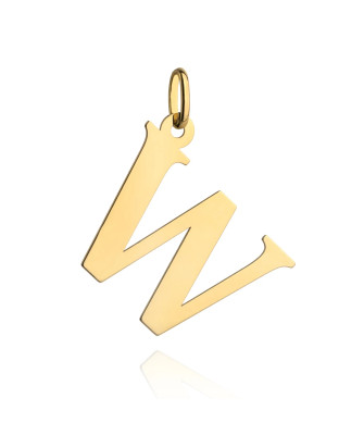 Large gold pendant letter W