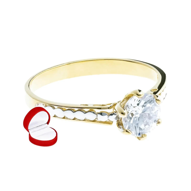 Gold ring with zircon 333 P2.1001 | GoldJewellery