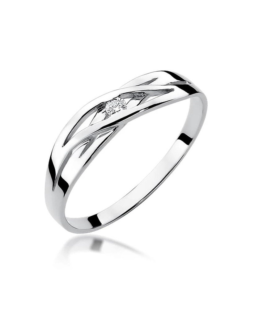 Pierścionek szafir i diamenty złoto 14k