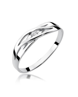 Pierścionek szafir i diamenty złoto 14k