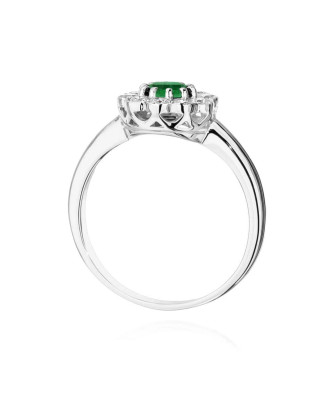 Pierścionek szafir i diamenty złoto 14k