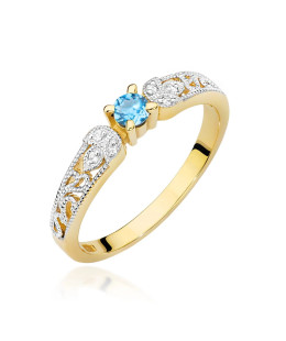 Sapphire and diamond ring 14k gold