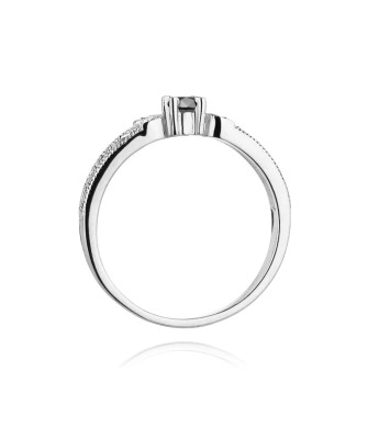 Pierścionek szafir i diamenty złoto 14k