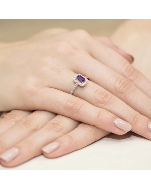 Złoty Pierścionek 14k z diamentem brylant 0,10ct